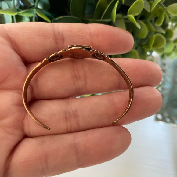 Vintage Wheeler Manufacturing Copper Turquoise Childs Bracelet cuff Southwestern - Picture 3 of 6